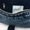 Kleine denim crossbody-portemonnee met Applicaties