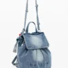 Kleine denim rugzak met bedeltjes