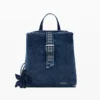 Kleine denim rugzak met bloemenprint