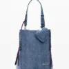 Kleine denim rugzak met hartjes