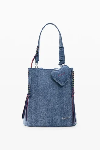 Kleine denim rugzak met hartjes