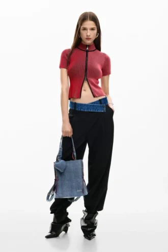 Kleine denim rugzak met hartjes