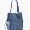 Kleine denim rugzak met hartjes