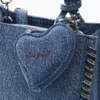 Kleine denim rugzak met hartjes