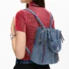 Kleine denim rugzak met hartjes