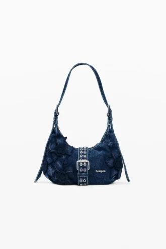 Kleine denim tassen met bloemen