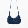 Kleine denim tassen met bloemen