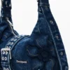 Kleine denim tassen met bloemen