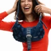 Kleine denim tassen met bloemen
