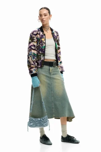 Kleine denim tassen met plooien