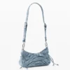 Kleine denim tassen met plooien