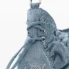 Kleine denim tassen met plooien