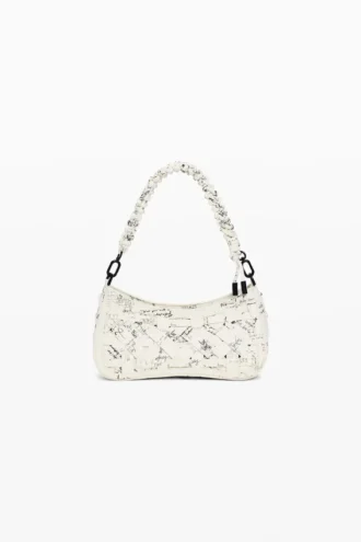 Kleine gevlochten tas met letters
