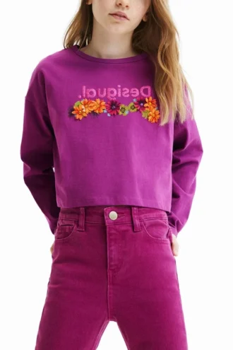 Korte bloemen-T-shirt