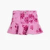 Korte denim rok met bloemenprint
