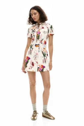 Korte jurk met collageprint
