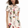 Korte jurk met collageprint