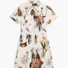 Korte jurk met collageprint