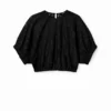 Korte kanten blouse met pofmouwen