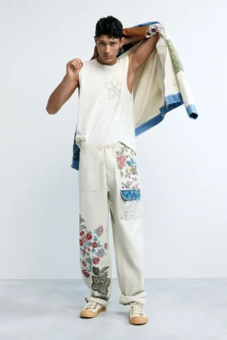 Lange broek met bloemenprint