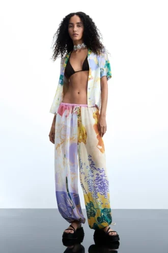 Lange broek met bloemenprint