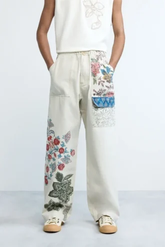 Lange broek met bloemenprint