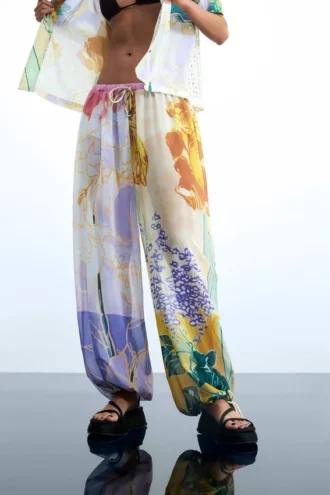 Lange broek met bloemenprint