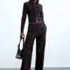 Lange broek met flockprint