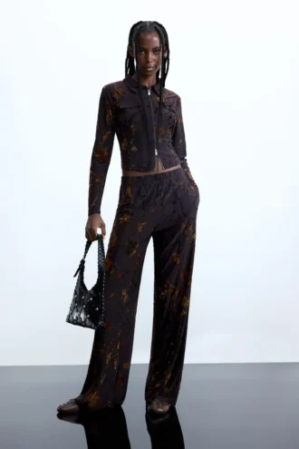 Lange broek met flockprint