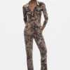 Lange broek met flockprint