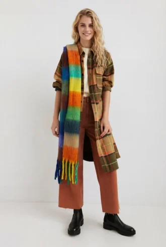 Lange jas in tartan