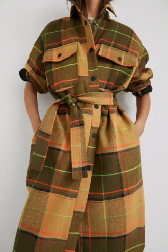Lange jas in tartan