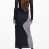Lange jurk met portretprint