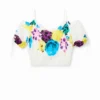 M. Christian Lacroix Korte gerimpelde bloemenblouse