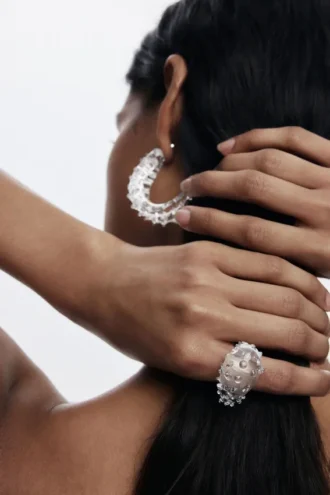 Marine-ring met kristal van Zalio