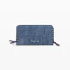 Middelgrote denim portemonnee met hartjes