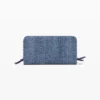 Middelgrote denim portemonnee met hartjes