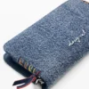 Middelgrote denim portemonnee met hartjes