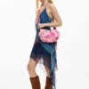 Middelgrote denim schoudertas