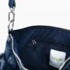 Middelgrote denim tas met bloemenprint