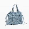 Middelgrote denimrugzak met ruches