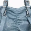 Middelgrote denimrugzak met ruches
