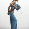 Middelgrote denimtas