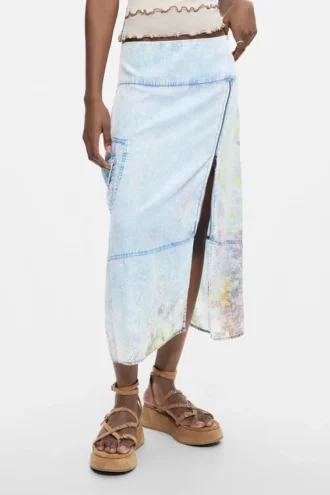 Midi-denimrok