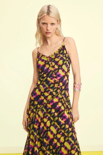 Midi-jurk met bandjes