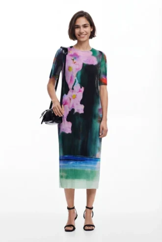 Midi-jurk met bloemenprint