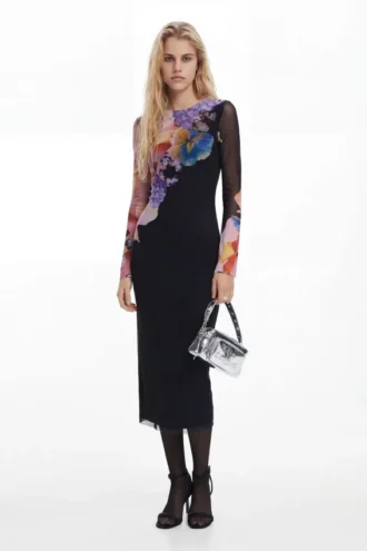 Midi-jurk met bloemenprint