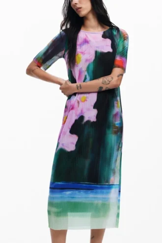Midi-jurk met bloemenprint