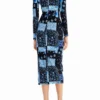 Midi-jurk met bloemenprint en ribbelpatroon