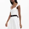 Midi-jurk met borduursels